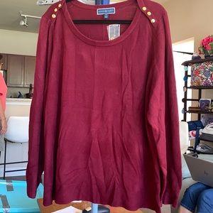 NEW Karen Scott 3X Merlot Luxsoft Button